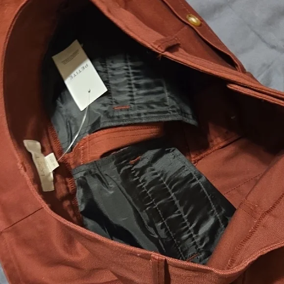 LOFT Rust-Brown Button-Front Mini Skirt - Picture 6 of 6